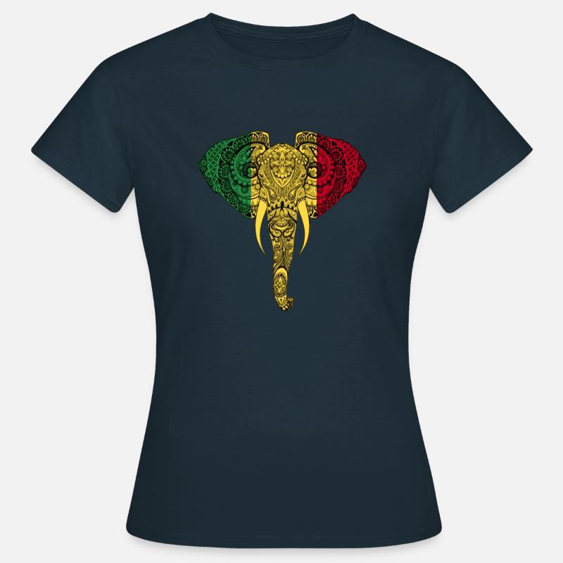 Mali Flag Elephant - Support Mali - Women's T-Shirt - navy