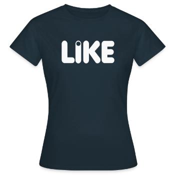 LIKE - Women's T-Shirt - navy - Front - AI Model Female 172 dark (172cm)