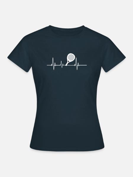 Padel Heartbeat Racket White Design - Frauen T-Shirt - Navy