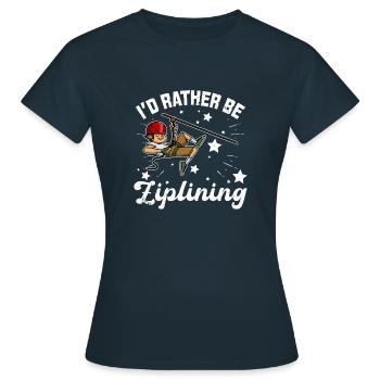 Zipline Hobby Zip Line Leisure Forest Nature - Women's T-Shirt - navy - Front - AI Model Female 172 dark (172cm)