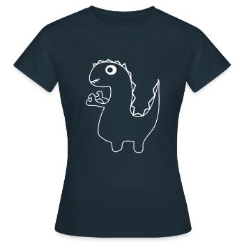 Bébé dinosaure avec des tentacules - T-shirt Femme - marine - Devant - AI Model Female 172 dark (172cm)