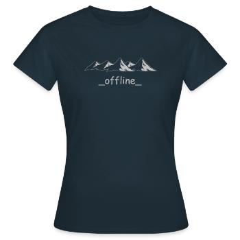 Bergsilhouette offline, Bergmotiv, offline - Frauen T-Shirt - Navy - Vorne - AI Model Female 172 dark (172cm)