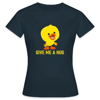 Fais-moi un câlin - caneton - T-shirt Femme - marine - Devant - AI Model Female 172 dark (172cm)