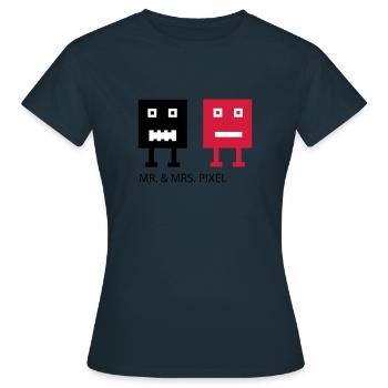 Mr & Mrs Pixel - Women's T-Shirt - navy - Front - AI Model Female 172 dark (172cm)