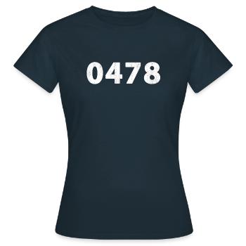 0478 Venray, Horst, Gennep, Bergen, Well, Meerlo - Women's T-Shirt - navy - Front - AI Model Female 172 dark (172cm)