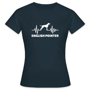 English Pointer - Women's T-Shirt - navy - Front - AI Model Female 172 dark (172cm)