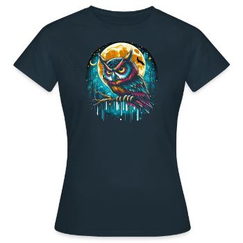 Chouette dans la nuit - T-shirt Femme - marine - Devant - AI Model Female 172 dark (172cm)