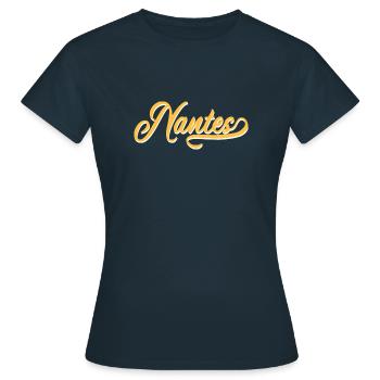 Vintage Nantes - Frauen T-Shirt - Navy - Vorne - AI Model Female 172 dark (172cm)