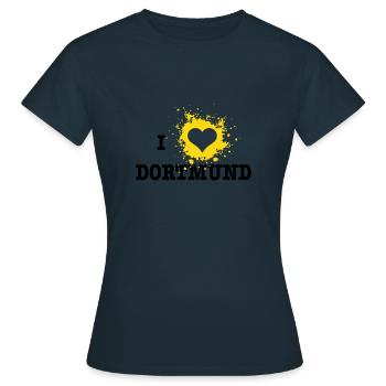 I Love Dortmund - T-shirt Femme - marine - Devant - AI Model Female 172 dark (172cm)