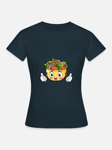Salat Essen Feinschmecker Geschenk - Frauen T-Shirt - Navy