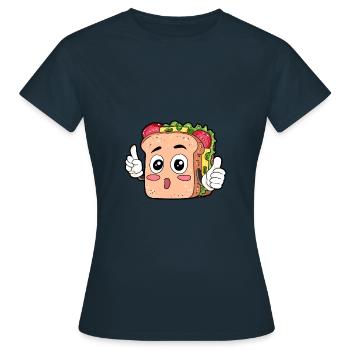 Sandwich Essen Feinschmecker Geschenk - Frauen T-Shirt - Navy - Vorne - AI Model Female 172 dark (172cm)