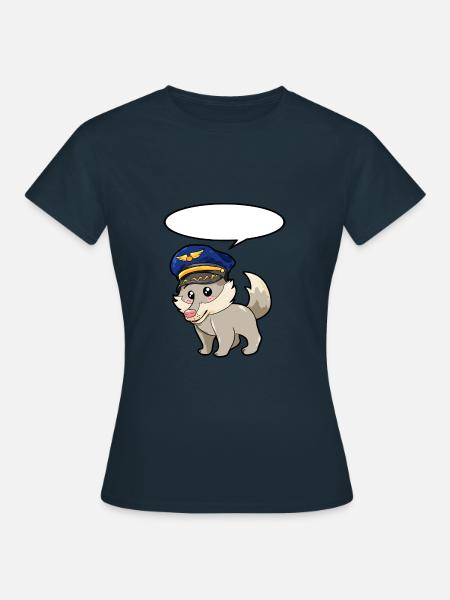 Pilot Wolf - Frauen T-Shirt - Navy