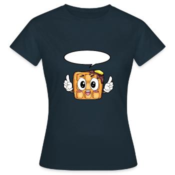 Gaufres Manger Gourmet Cadeau - T-shirt Femme - marine - Devant - AI Model Female 172 dark (172cm)