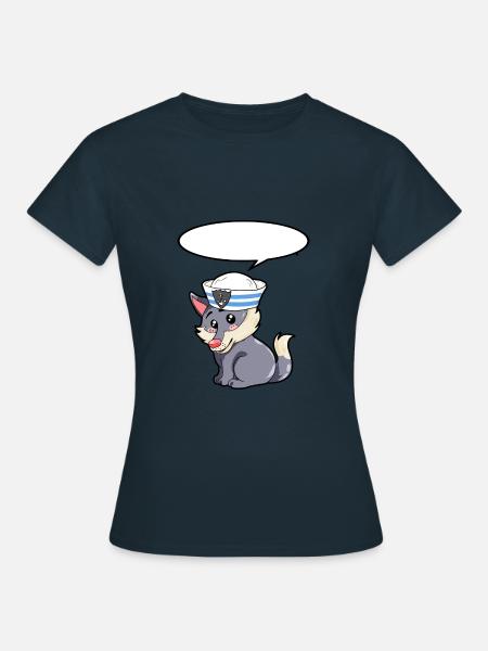 Matrose Wolf - Frauen T-Shirt - Navy
