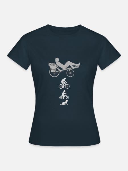 Evolution Liegerad - Frauen T-Shirt - Navy