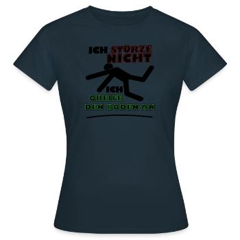 stürze nicht schwarz - Frauen T-Shirt - Navy - Vorne - AI Model Female 172 dark (172cm)