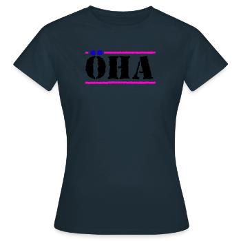 öha schwarz - Frauen T-Shirt - Navy - Vorne - AI Model Female 172 dark (172cm)