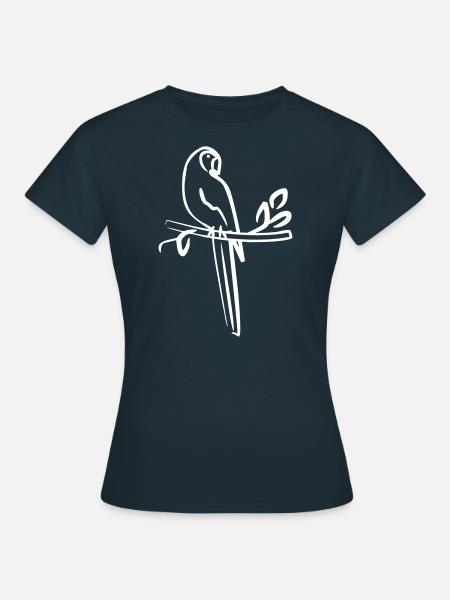 Papagei auf einem Ast - Frauen T-Shirt - Navy