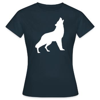 Howling Wolf - Women's T-Shirt - navy - Front - AI Model Female 172 dark (172cm)