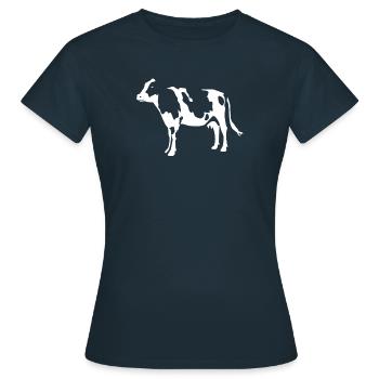 Arty Cow Milk Farmer Ranch Barn Yard Gift - Women's T-Shirt - navy - Front - AI Model Female 172 dark (172cm)