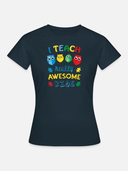 Autismus Lehrer Autismus Bewusstsein - Frauen T-Shirt - Navy
