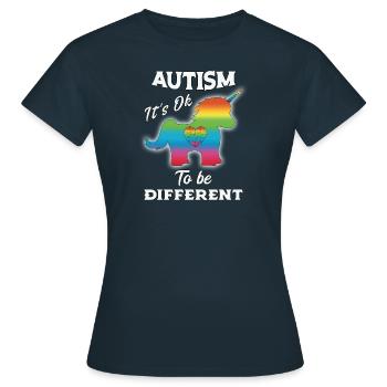 Autisme Sensibilisation Autisme Licorne - T-shirt Femme - marine - Devant - AI Model Female 172 dark (172cm)