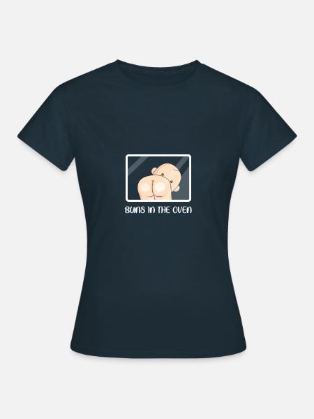 Schwangerschaft Schwanger Baby Geburt Geschenk - Frauen T-Shirt - Navy