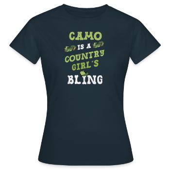 Camo ist Bling Redneck - Frauen T-Shirt - Navy - Vorne - AI Model Female 172 dark (172cm)