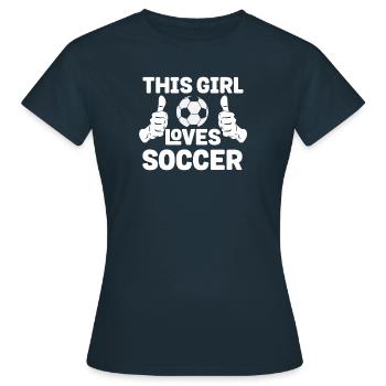 Cette fille amante football - T-shirt Femme - marine - Devant - AI Model Female 172 dark (172cm)