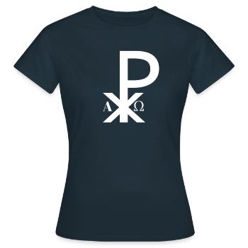 Chi Rho Christmonogramme prêtre don diacre - T-shirt Femme - marine - Devant - AI Model Female 172 dark (172cm)