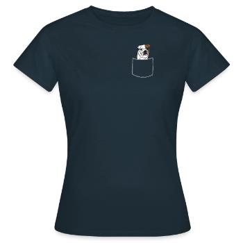 Bulldogge - Frauen T-Shirt - Navy - Vorne - AI Model Female 172 dark (172cm)