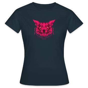 Hibou - tête de hibou - cryptique - animal - T-shirt Femme - marine - Devant - AI Model Female 172 dark (172cm)