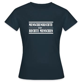 Herz statt Hetze - Frauen T-Shirt - Navy - Vorne - AI Model Female 172 dark (172cm)