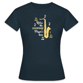 Saxofon Jazz Swing Klassik Musik Entpannung - Frauen T-Shirt - Navy - Vorne - AI Model Female 172 dark (172cm)