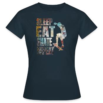 Skate skateboard - skate - skater - skaten boy - Frauen T-Shirt - Navy - Vorne - AI Model Female 172 dark (172cm)