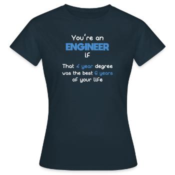 Ingénieur étudiant les meilleures vies - T-shirt Femme - marine - Devant - AI Model Female 172 dark (172cm)