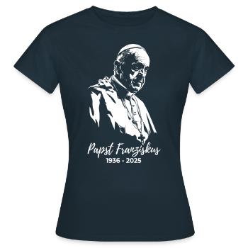 Pape François - Saint-Père - T-shirt Femme - marine - Devant - AI Model Female 172 dark (172cm)