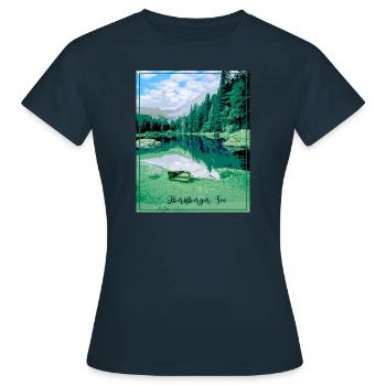 Obernberger See,landschaft,see,Tirol - Frauen T-Shirt - Navy - Vorne - AI Model Female 172 dark (172cm)