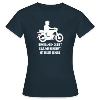 Simme fahren das ist Kult, - Frauen T-Shirt - Navy - Vorne - AI Model Female 172 dark (172cm)
