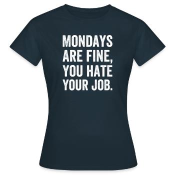 Fleißig Gründer Startup Montage Werktag Geschenk - Frauen T-Shirt - Navy - Vorne - AI Model Female 172 dark (172cm)