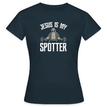 Jésus is my moqueur Christ catholique évangélique - T-shirt Femme - marine - Devant - AI Model Female 172 dark (172cm)