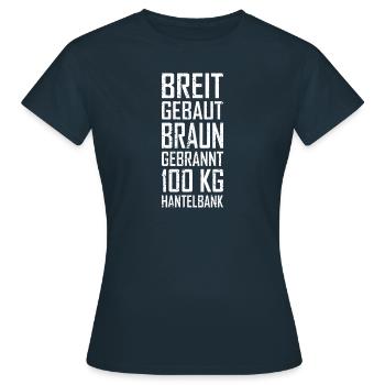 Breit Gebaut - Frauen T-Shirt - Navy - Vorne - AI Model Female 172 dark (172cm)