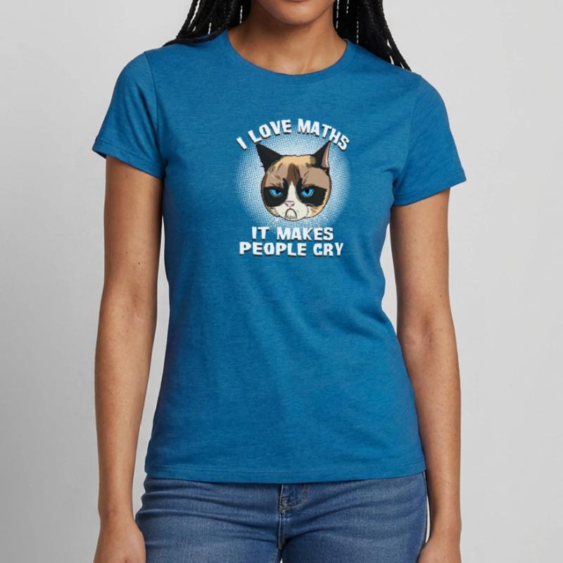 Chat Chat Prof de maths Chat Grumpy Mathe Gesche T-shirt Femme