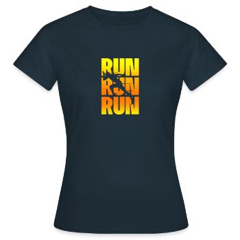 RUN RUN RUN - T-shirt Femme - marine - Devant - AI Model Female 172 dark (172cm)