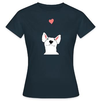 bull-terrier - T-shirt Femme - marine - Devant - AI Model Female 172 dark (172cm)