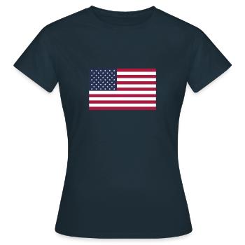 US Flagge, Amerika Flagge, USA Flagge, US flag - Frauen T-Shirt - Navy - Vorne - AI Model Female 172 dark (172cm)