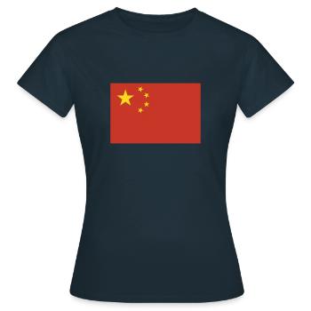 Drapeau de la Chine, drapeau de la Chine, drapeau de la Chine, drapeau - T-shirt Femme - marine - Devant - AI Model Female 172 dark (172cm)