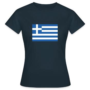Pavillon grec, drapeau de la Grèce - T-shirt Femme - marine - Devant - AI Model Female 172 dark (172cm)