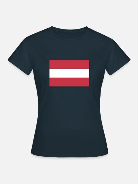 Flagge Österreich, Flagge Österreichs, Austria - Dame-T-shirt - marineblå