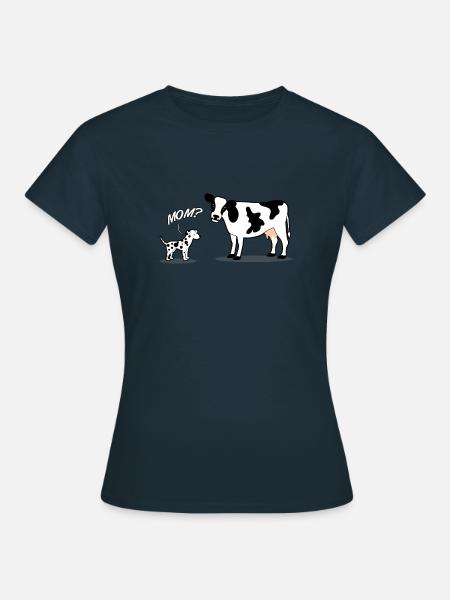Dalmatiner Dalmatian Kuh Bauer lustiges Geschenk - Frauen T-Shirt - Navy